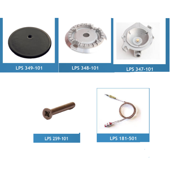 LP Semi-Rapide Burner Assy Complete (Cup, Spreader, Cap, Screw, Thermocouple)