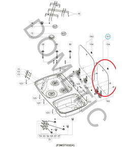 Replacement Glass lid for Dometic MO7123